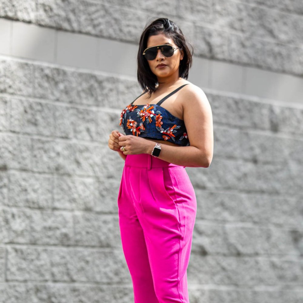 Hot Pink High-Waisted Pants